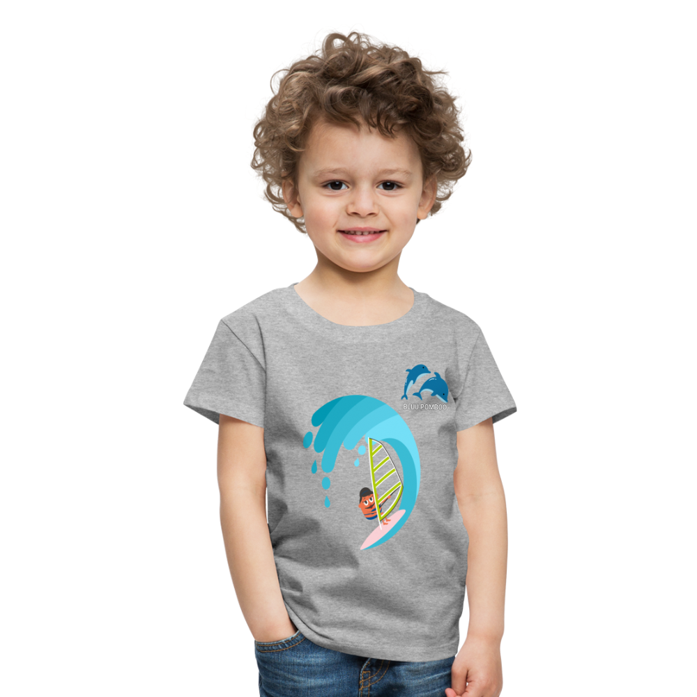 BLUU POMBOO Kinder Premium T-Shirt - Grau meliert