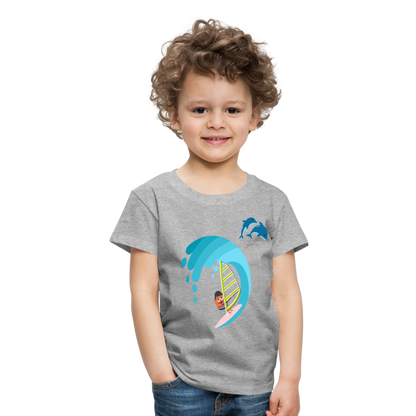 BLUU POMBOO Kinder Premium T-Shirt - Grau meliert