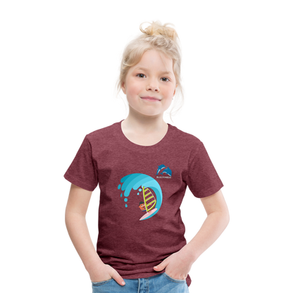 BLUU POMBOO Kinder Premium T-Shirt - Bordeauxrot meliert