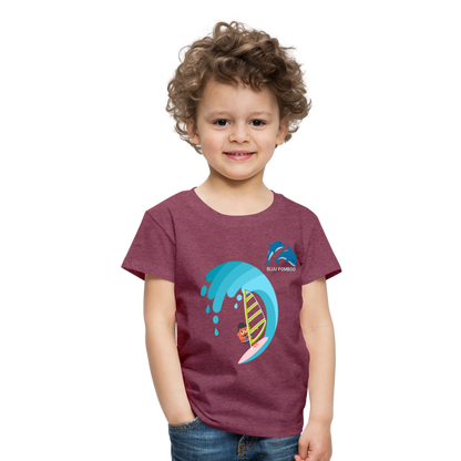 BLUU POMBOO Kinder Premium T-Shirt - Bordeauxrot meliert