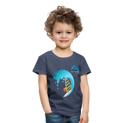 BLUU POMBOO Kinder Premium T-Shirt - Blau meliert