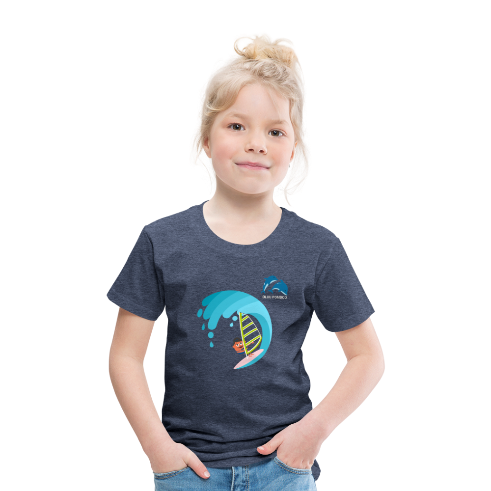 BLUU POMBOO Kinder Premium T-Shirt - Blau meliert