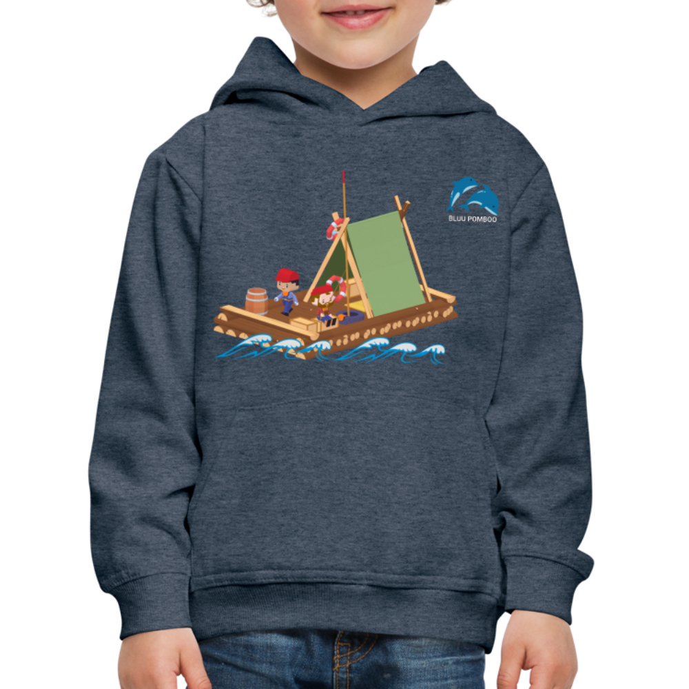 BLUU POMBOO Kinder Premium Hoodie - Jeansblau