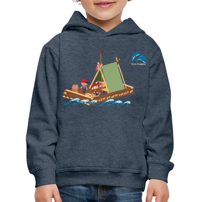 BLUU POMBOO Kinder Premium Hoodie - Jeansblau