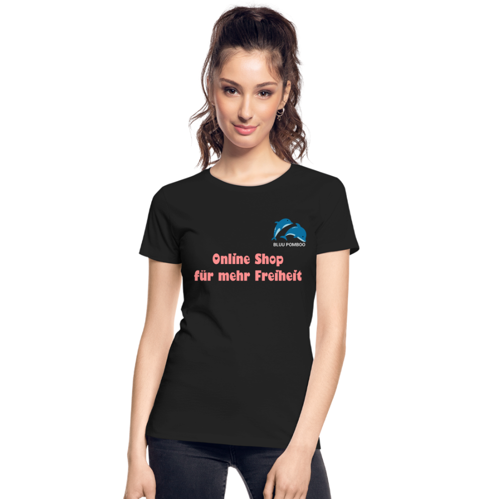 BLUU POMBOO Frauen Premium Bio T-Shirt - Schwarz