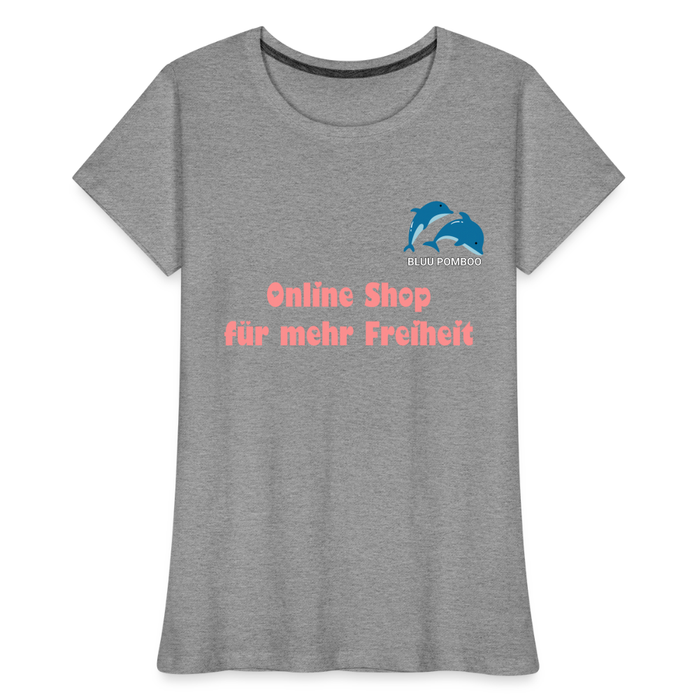 BLUU POMBOO Frauen Premium Bio T-Shirt - Grau meliert