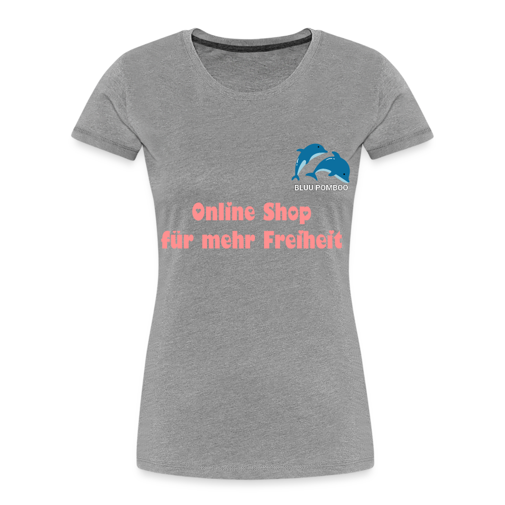 BLUU POMBOO Frauen Premium Bio T-Shirt - Grau meliert