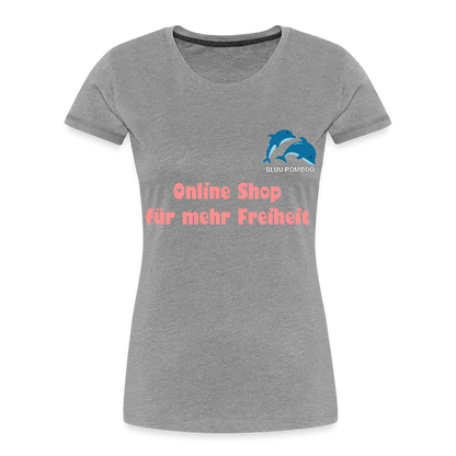 BLUU POMBOO Frauen Premium Bio T-Shirt - Grau meliert