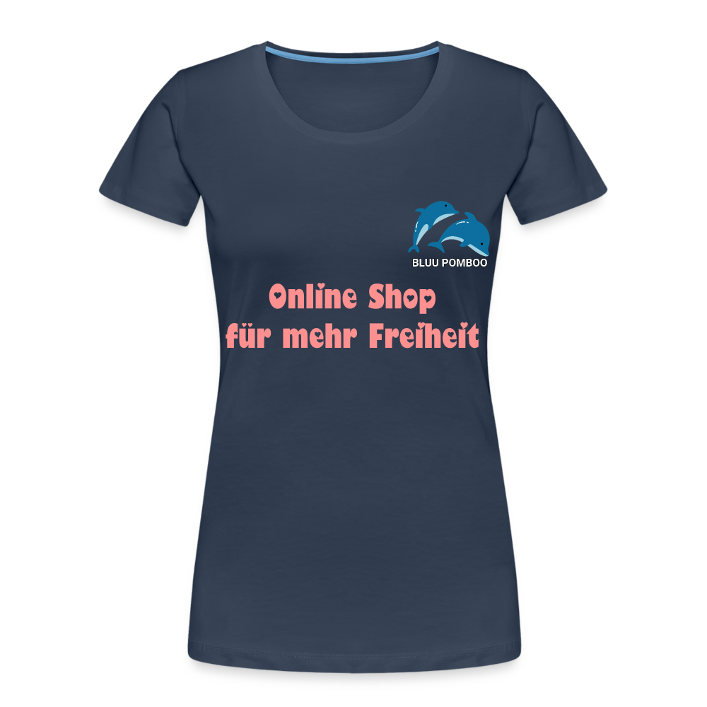 BLUU POMBOO Frauen Premium Bio T-Shirt - Navy