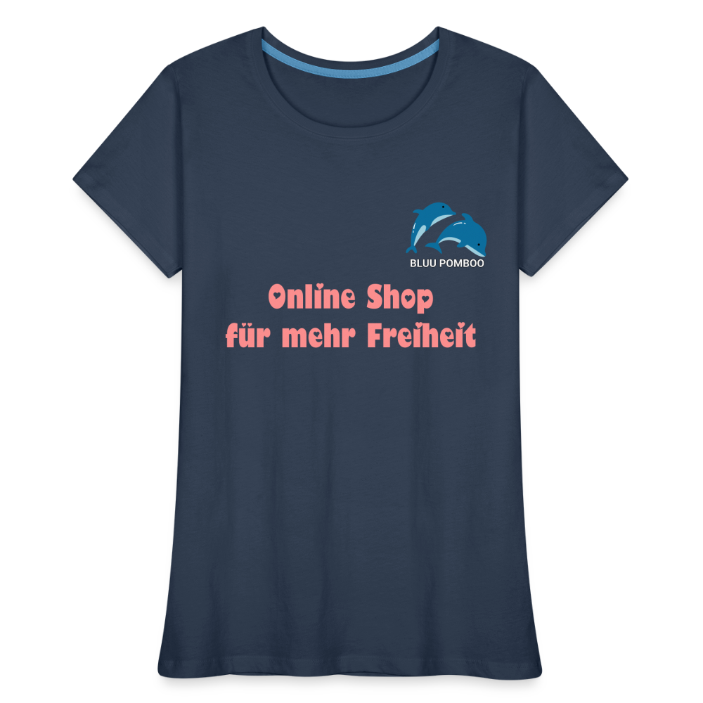 BLUU POMBOO Frauen Premium Bio T-Shirt - Navy