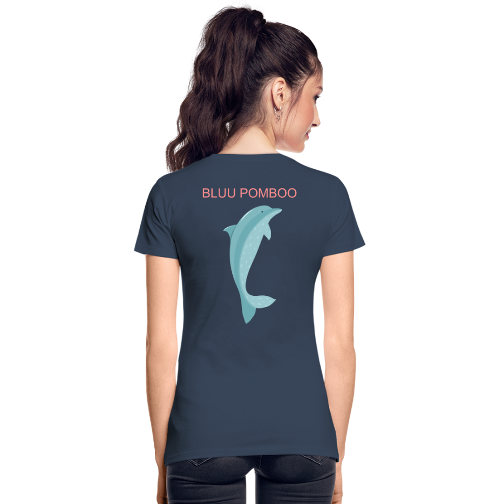 BLUU POMBOO Frauen Premium Bio T-Shirt - Navy