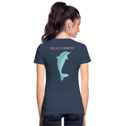 BLUU POMBOO Frauen Premium Bio T-Shirt - Navy