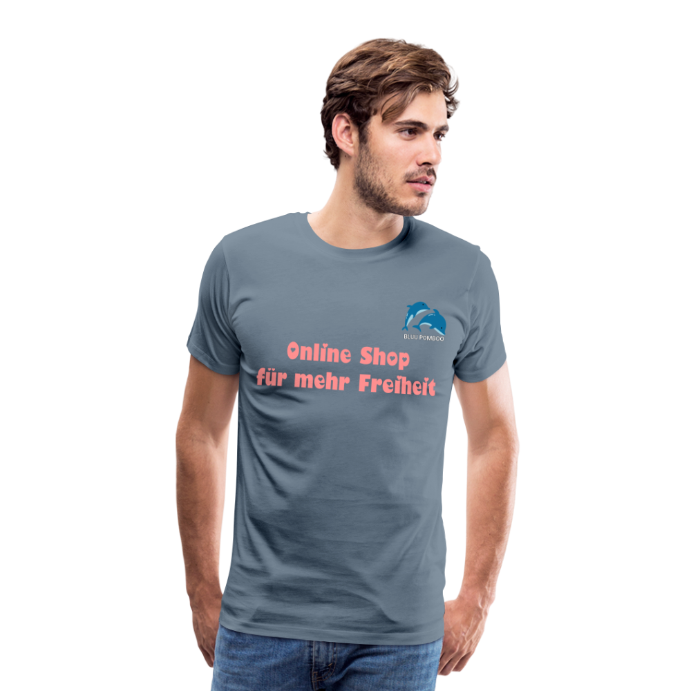 BLUU POMBOO Männer Premium T-Shirt - Blaugrau