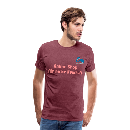 BLUU POMBOO Männer Premium T-Shirt - Bordeauxrot meliert