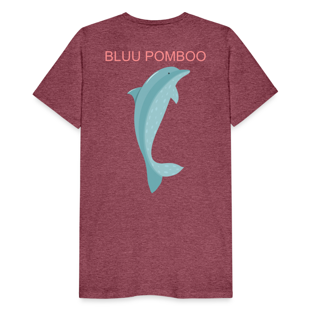 BLUU POMBOO Männer Premium T-Shirt - Bordeauxrot meliert