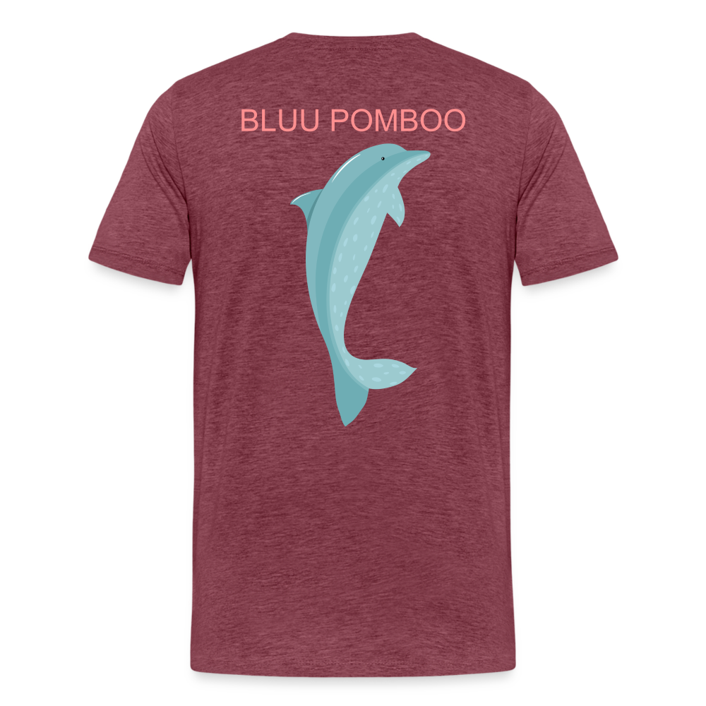 BLUU POMBOO Männer Premium T-Shirt - Bordeauxrot meliert