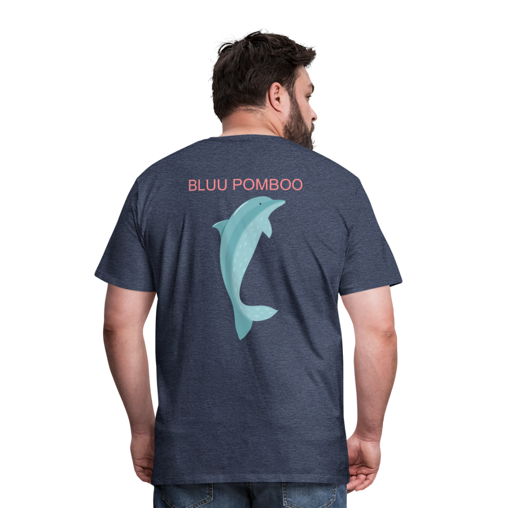 BLUU POMBOO Männer Premium T-Shirt - Blau meliert