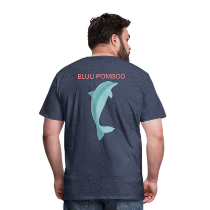 BLUU POMBOO Männer Premium T-Shirt - Blau meliert