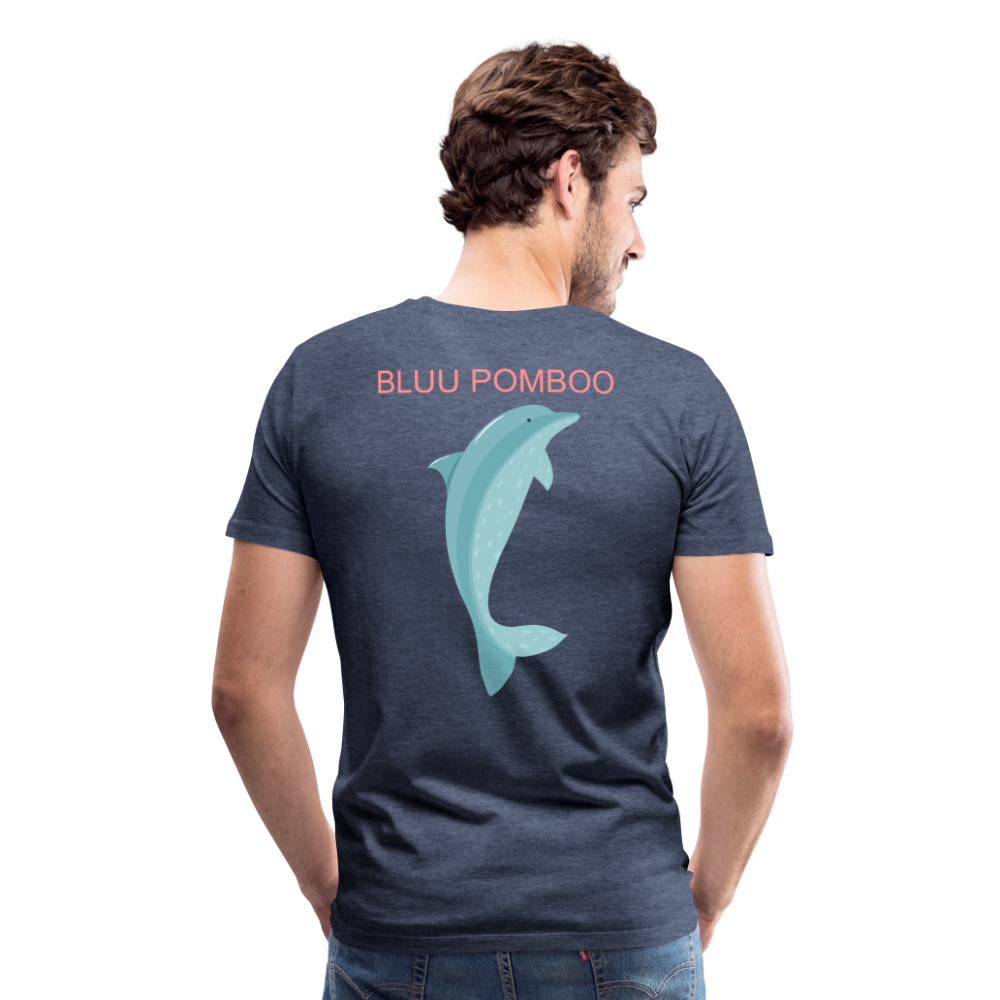 BLUU POMBOO Männer Premium T-Shirt - Blau meliert