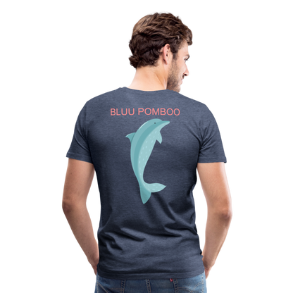 BLUU POMBOO Männer Premium T-Shirt - Blau meliert