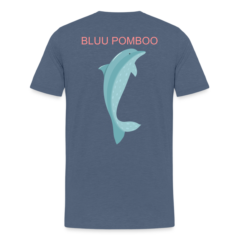 BLUU POMBOO Männer Premium T-Shirt - Blau meliert