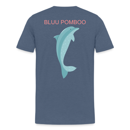 BLUU POMBOO Männer Premium T-Shirt - Blau meliert