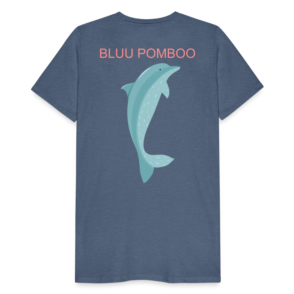 BLUU POMBOO Männer Premium T-Shirt - Blau meliert