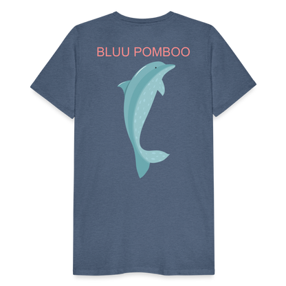 BLUU POMBOO Männer Premium T-Shirt - Blau meliert