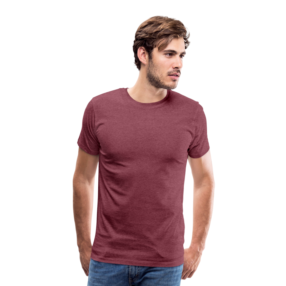 Männer Premium T-Shirt (meliert) - Bordeauxrot meliert