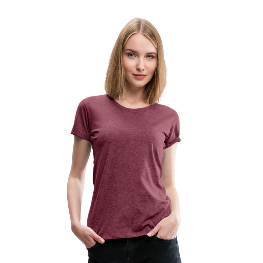 Frauen Premium T-Shirt (meliert) - Bordeauxrot meliert