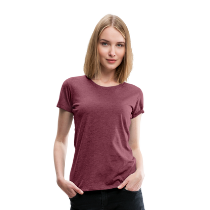 Frauen Premium T-Shirt (meliert) - Bordeauxrot meliert