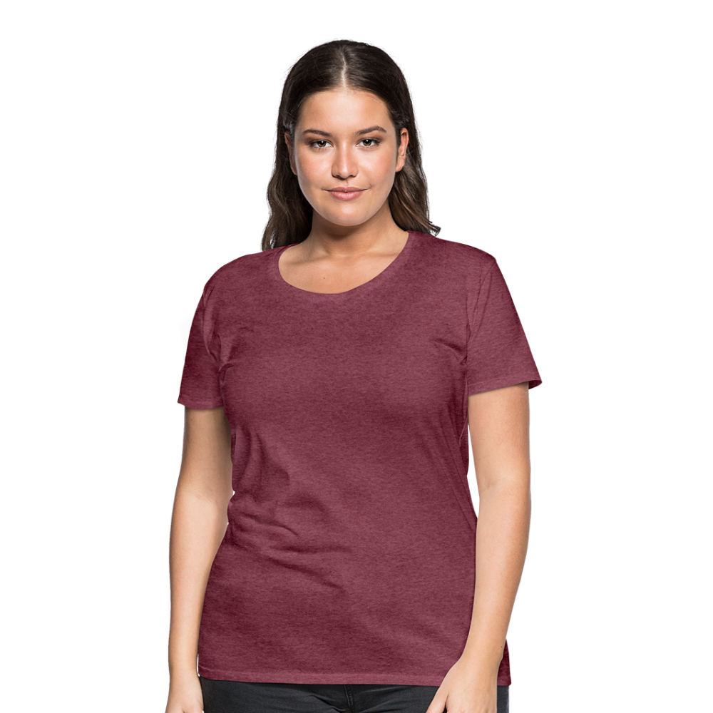 Frauen Premium T-Shirt (meliert) - Bordeauxrot meliert