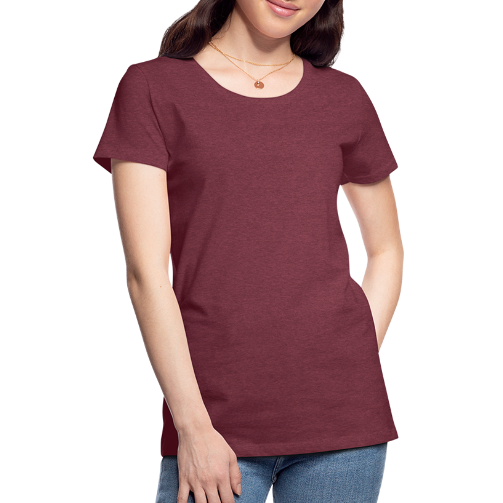 Frauen Premium T-Shirt (meliert) - Bordeauxrot meliert