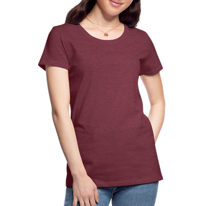 Frauen Premium T-Shirt (meliert) - Bordeauxrot meliert