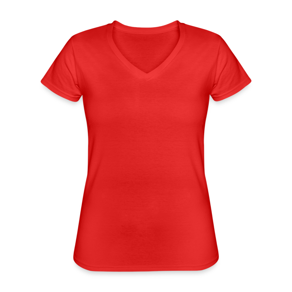 Klassisches Frauen-T-Shirt mit V-Ausschnitt - Rot