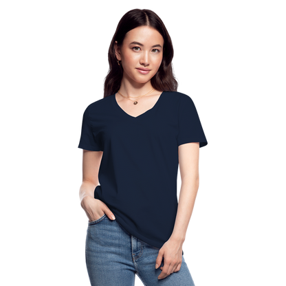 Klassisches Frauen-T-Shirt mit V-Ausschnitt - Navy