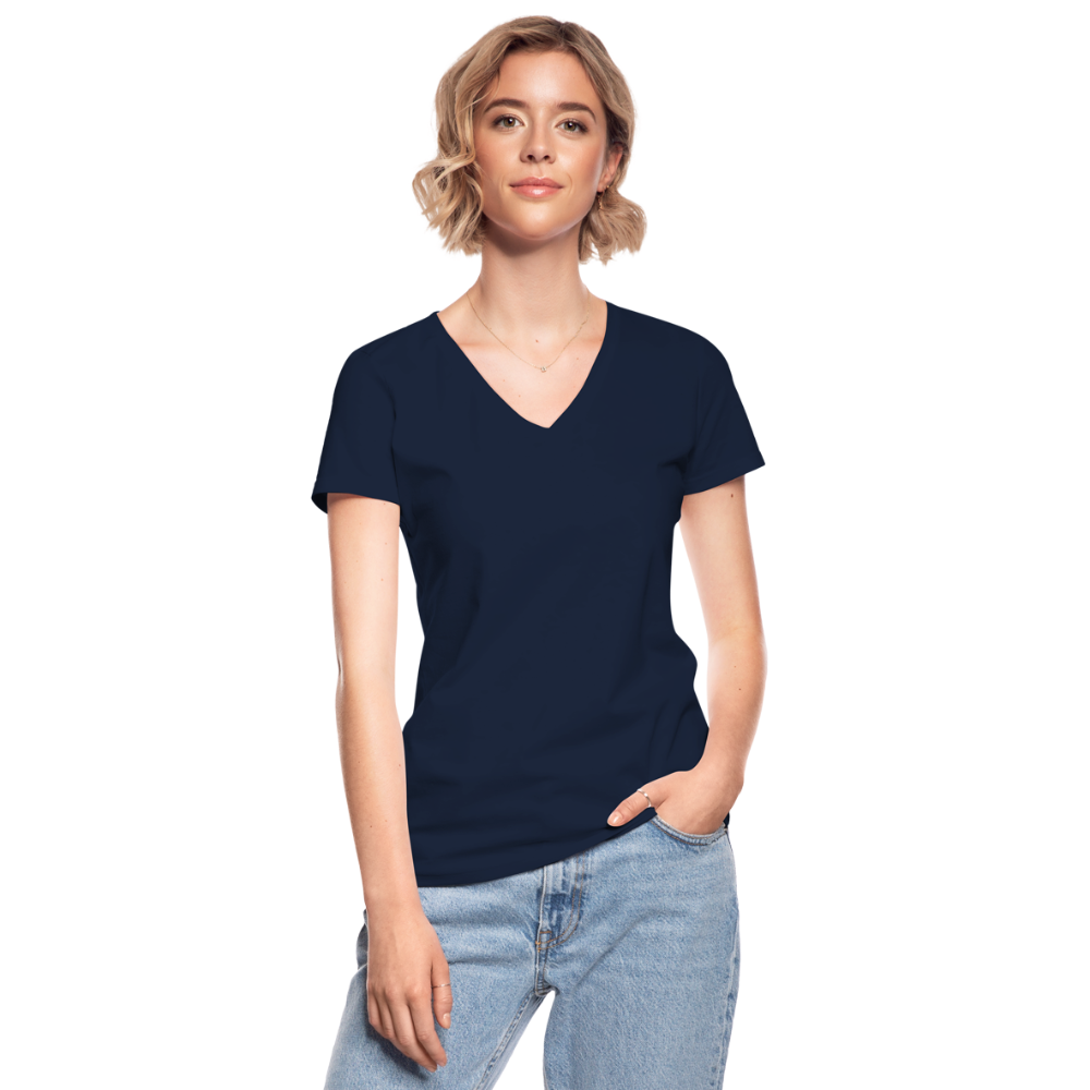 Klassisches Frauen-T-Shirt mit V-Ausschnitt - Navy