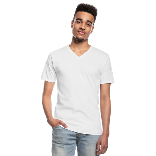 Klassisches Männer-T-Shirt mit V-Ausschnitt - weiß