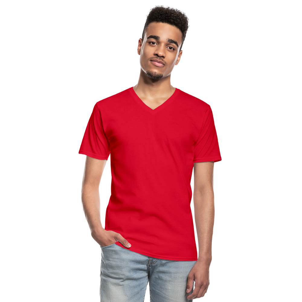 Klassisches Männer-T-Shirt mit V-Ausschnitt - Rot