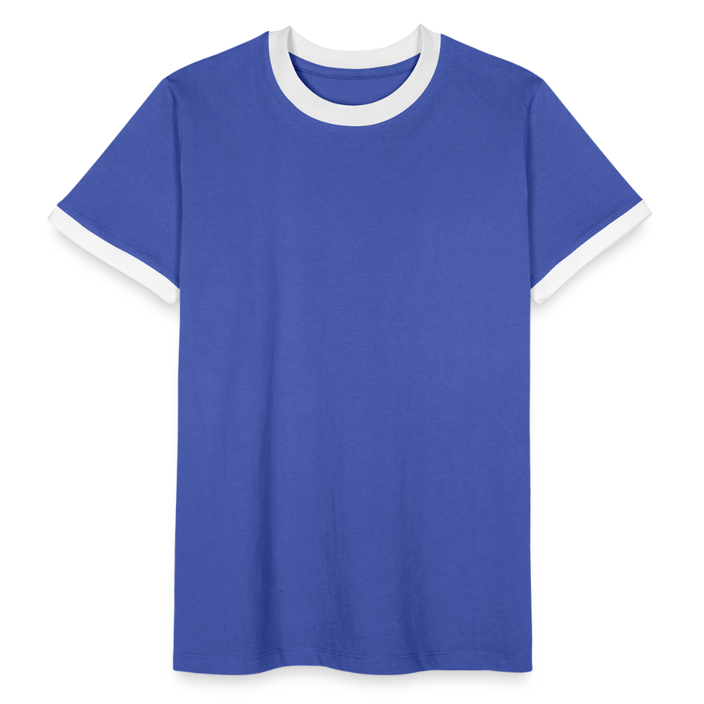 Männer Kontrast-T-Shirt - Blau/Weiß