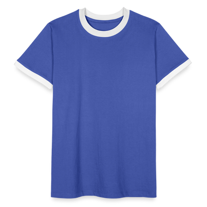 Männer Kontrast-T-Shirt - Blau/Weiß