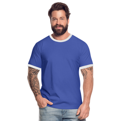 Männer Kontrast-T-Shirt - Blau/Weiß