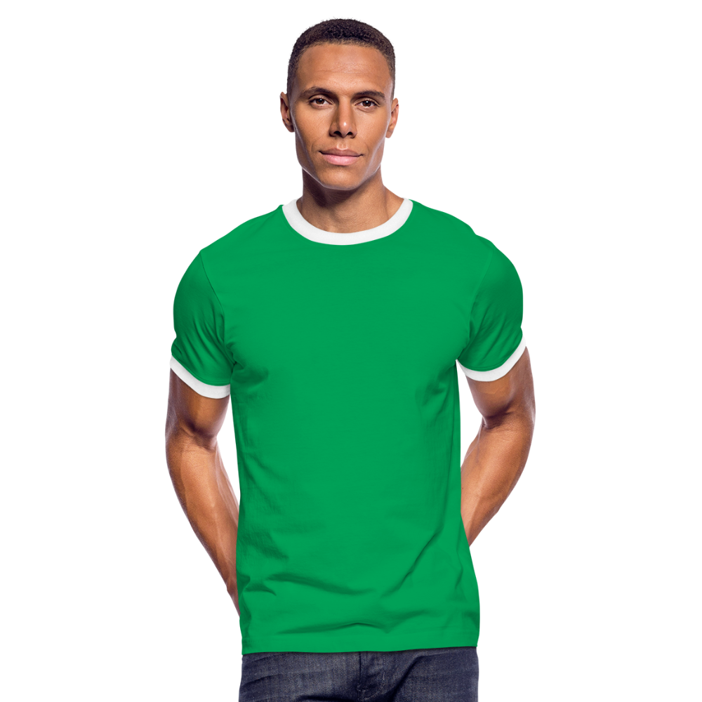 Männer Kontrast-T-Shirt - Kelly Green/Weiß