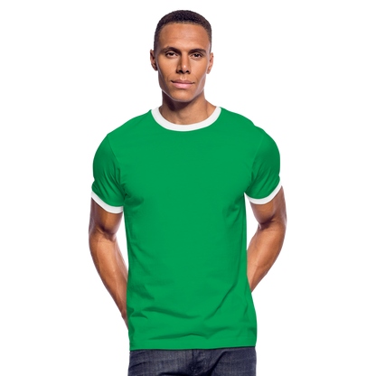 Männer Kontrast-T-Shirt - Kelly Green/Weiß