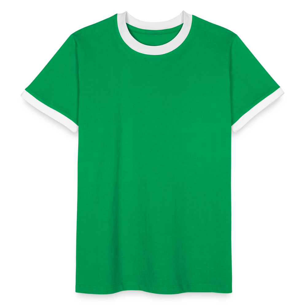 Männer Kontrast-T-Shirt - Kelly Green/Weiß