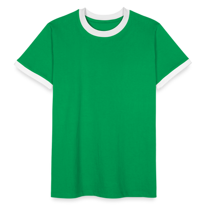 Männer Kontrast-T-Shirt - Kelly Green/Weiß