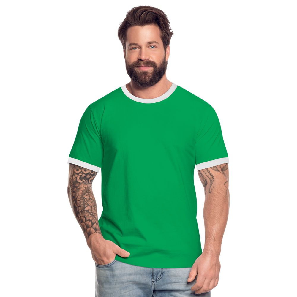 Männer Kontrast-T-Shirt - Kelly Green/Weiß