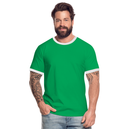 Männer Kontrast-T-Shirt - Kelly Green/Weiß