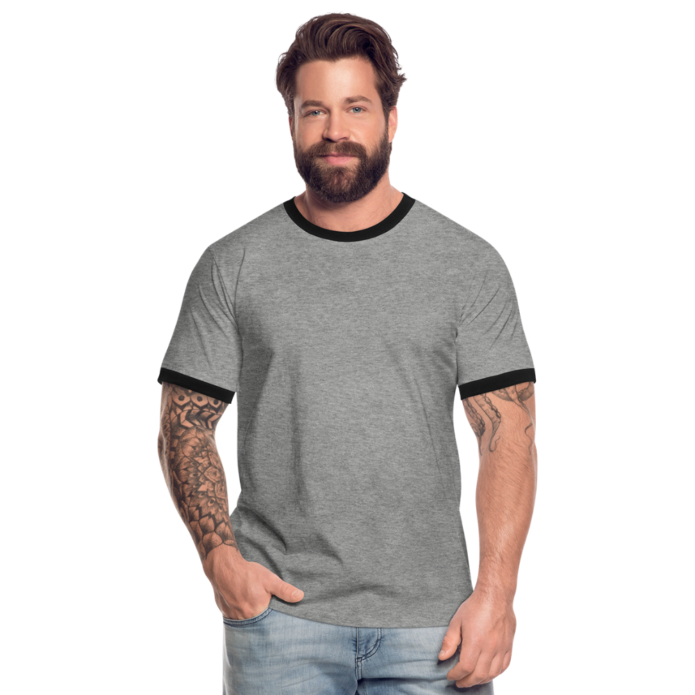 Männer Kontrast-T-Shirt - Grau meliert/Schwarz