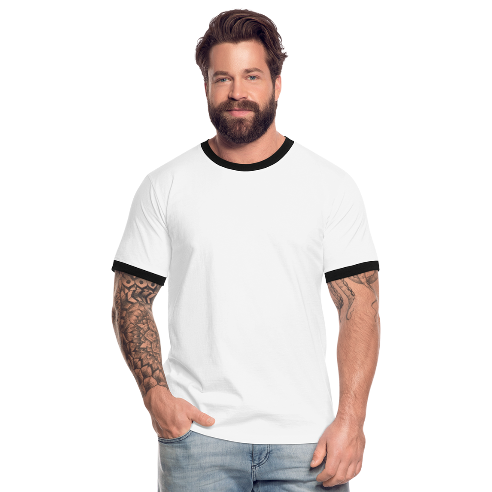 Männer Kontrast-T-Shirt - Weiß/Schwarz